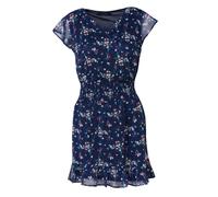 Koroshi Robe courte semi-transparente avec doublure élastique et imprimé floral bleu marine pour femme, bleu, Small