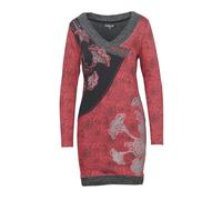 KOROSHI Robe gris / rouge / noir, Taille 34