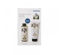 Korres Aegean Escape Gel douche au sel marin d'olive grecque pure 250 ml + Crème pour le corps 200 ml