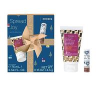 KORRES Coffret cadeau de soin des mains et des lèvres pour homme et femme - Soin intensif à l'huile d'amande et au beurre de karité pour lèvres et mains sèches : crème pour les mains 75 ml + baume à