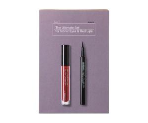 KORRES COFFRET MAQUILLAGE Eyeliner Noir + Rouge Lèvres Brick Red Fini Mat