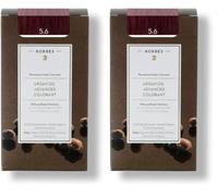 KORRES Coloration Permanente aux Extraits Végétaux Couvre 100% des Cheveux Blanc sans Ammoniaque/PPD, 5.6 Châtain Clair Magenta (Lot de 2)