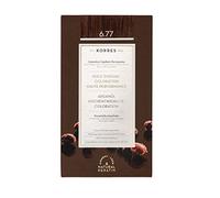 Korres Coloration Permanente aux Extraits Végétaux - Couvre 100% des Cheveux Blancs sans Ammoniaque/PPD 6.77 Blond Foncé Marron Intense, 1 Unité