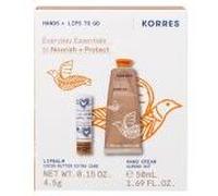 Korres Crème Mains Hydratante Almond Nut 50 ml + Korres Stick à Lèvres Teinté Beurre de Cacao 4,5 g - Coffret 2 produits