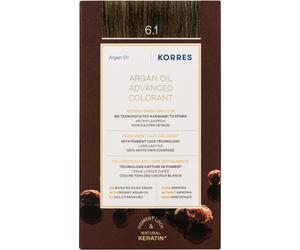 Korres Huile D'Argan Coloration Permanente Haute Performance 6.1 Blond Foncé Cendré 1 Kit