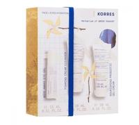 Korres SET Wide Awake Gel hydratant pour les yeux 15 ml & Mousse nettoyante 20 ml & Crème gel hydratante probiotique nourrissante 20 ml