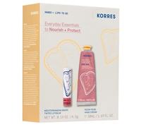 Korres Soins-du-corps Soin-des-mainsEveryday Essentials set de soin pour les mains et les lèvres Peony Rose Peony Rose Hand Cream 50 ml + Mediterranean Grape Lip Balm 4,5 g 1 Stk.