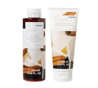 KORRES Vanilla Cinnamon Coffret cadeau de soins corporels pour homme et femme, parfum vanille crémeuse et cannelle chaude et épicée, gel douche 250 ml et lait corporel 200 ml, végétalien