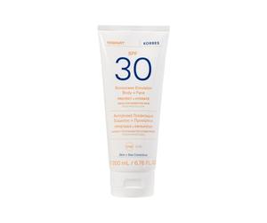 KORRES YOGHURT Émulsion solaire pour corps et visage SPF30 absorbe en un instant, hydrate longtemps, résistant à l'eau, 200 ml