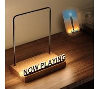 KORRTFID Now Playing Support de disque vinyle lumineux avec lettres en acrylique anti-empreintes digitales Lumière blanche chaude