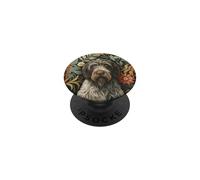 Korthals Griffon Décoration Florale Vintage pour Chien PopSockets PopGrip Adhésif