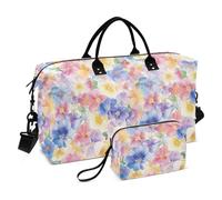 Koru Nouvelle-Zélande Beauté Fleurs d'été Colorées Décoratives Épaule Weekender Sac de Nuit Sac d'entraînement avec Sangle Réglable pour Yoga Pliable Bolso para