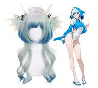 KORURACLUB Perruque de cosplay d'anime pour femme - Dégradé de couleurs - Perruque Lolita - Accessoire de cosplay d'Halloween - Accessoires non inclus - (Icy Mirage)