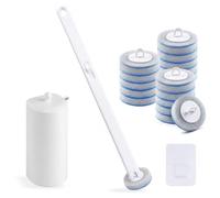KORVORIA Brosse WC Jetable, avec 18 Têtes de Rechange et 1 Supports 1 Bâton | Kit de Toilet Brush, Brosse Toilettes WC Suspendu, pour Toilettes, Lavabos et Salle de Bains