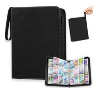 KORVORIA Classeur Carte 900 Cartes, Album Carte à Collectionner | Cuir PU Imperméable avec Fermeture Éclair, 50 Pages (3 Anneaux), Rangement Porte Cartes pour Sport, Jeu TCG et Kpop