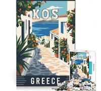 KOS in Greece Puzzles 1000 pièces pour Adultes | Collection d'artistes Beaux-Arts pour un anniversaire ou Noël pour enrichir vos souvenirs 75x50cm