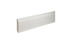Kosche | Plinthe | Bois massif | 19 x 120 x 2400 mm | Blanc | Plinthe | Profil Berlin | De haute qualité | Robuste | 2,4 mètres