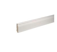 Kosche Plinthe | Bois massif | 19 x 78 x 2400 mm | Blanc | Plinthe | Profil Berlin | Qualité supérieure | Robuste | 2,4 m