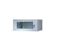 KOSCOM CONNECT Armoire réseau - Armoire pour serveur 19" - Profondeur : 400 mm - Montage mural : 543 x 400 x 243 mm - Démonté - Porte en verre verrouillable - Charge maximale : 60 kg (gris, 4 HE)