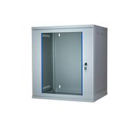 Koscom Connect Armoire réseau I Armoire serveur 19" I 400 mm de profondeur I Montage mural 543 x 400 x 600 mm I Démonté I Porte en verre verrouillable I Charge maximale 60 kg (gris, 12 HE)