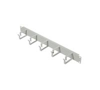 Koscom Connect Panneau de rangement de câbles pour armoire réseau I 1 U Guide-câbles pour armoire de serveur I Panneau de rangement avec 5 étriers de guidage 40 x 50 mm I Gestion des câbles (gris, 19