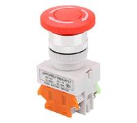 KOSDFOGE 22mm Mount LAY37-11ZS Self Locking Emergency Stop Mushroom Push Button Switch for Security Guard Work