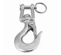 KOSDFOGE 304 Stainless Steel Swivel Eye Clevis Lifting Chain Snap Hook 350KG Working Load Limit for Machinery Mining Equipment (90mm)