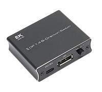 KOSDFOGE 8K Displayport 1.4 Commutateur 2 Voies 1 en 2 Sorties Ou 2 en 1 Sortie Haute Résolution Plug and Play Commutateur DP Bidirectionnel Noir