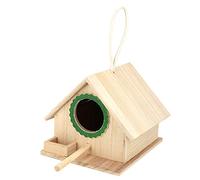 KOSDFOGE Birds House Durable Hanging Pine Bird Nest Feeding Station Resting Stop Blue for Garden Decor (Green)