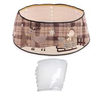 KOSDFOGE Christmas Tree Collar Ring Plaid Snowflake Elk Pattern Decorative Christmas Tree Base Cover Skirt Red Green White Bed Living Room