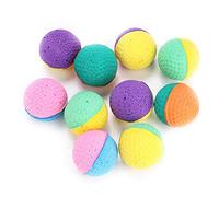 KOSDFOGE Colorful Pet Cat Kitten Play Toy Latex Balls Safe and Durable 10pcs Set for Cat Entertainment