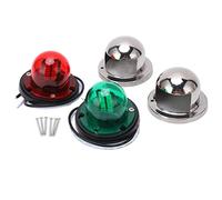 KOSDFOGE LED Marine Boat Yacht Red Green Bow Navigation Light Stainless Steel Waterproof Round Design 12V