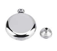 KOSDFOGE Stainless Steel Alcohol Flask Portable Wine Whiskey Male Gifts for Camping Travel 5oz/150mL Silver