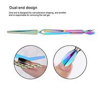 KOSDFOGE Stainless Steel Nail Pinching Tool Nail Extension Shaping Tool Dual End for Beginners and Professionals