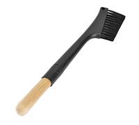 KOSDFOGE Two Head Brush Cleaning Brush Coffee Grinder Bar Tabletop Tool Long Handle Slender Brush Hair Removable Convenient Flat Round Head Clean Large Area Small Gap