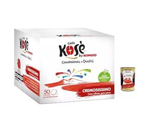 Kosè Cremosissimo Cialde Compostabili* per macchine espresso, Dosettes compostables* pour machines à expresso 50 x 7 g + Italian Gourmet polpa 400gr