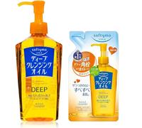 Kose Softymo Deep Huile Démaquillante Nettoyante, 230ml & Recharge 200ml, Fait au Japon