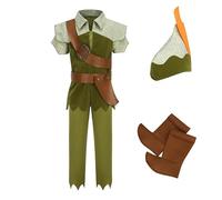Kosgraiy Costume de Peter Pan pour enfants - Costume de Peter Pan pour garçons et filles - Taille S/120
