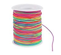 KOSHIFU 100m Cordon Elastique Couleur 1mm Fil Cordon Elastique Arc-en-Ciel pour Bracelet Fil Collier Perle Extensible Cordon d'Artisanat Fil Tressé pour Fabrication Bracelet Perles Bijoux Collier