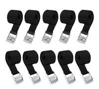 KOSHIFU 10PCS Sangles d'arrimage avec Boucle Réglable Sangle de Serrage Sangle de Fixation Sangle à Griffe Noir Sangle à Cliquet Antirouille Sangle Moto pour Porte Vélo Moto Stockage de Bagages 2x40cm