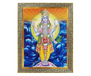 Koshtak Shree dhanvantari dev ayurvédique dieu de la santé et de la médecine/ayurveda cadre photo avec verre incassable pour suspension murale, cadeau, temple, chambre puja, décoration d'intérieur et