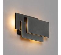 KOSILUM - Applique design noire tripartie LED - Trio - Lumière Blanc Chaud Eclairage Salon Chambre Cuisine Couloir - 12W - 390 lm - LED intégrée - IP20