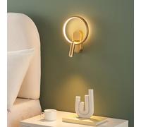 KOSILUM - Applique dorée double lumière avec liseuse centrée - Lona - Lumière Blanc Chaud Eclairage Salon Chambre Cuisine Couloir - - 1650 lm - LED intégrée - IP20