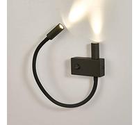 KOSILUM - Applique liseuse double lumière épurée noire - Nanda - Lumière Blanc Chaud Eclairage Salon Chambre Cuisine Couloir - - 180 lm x 2 - LED intégrée - IP20