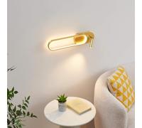 KOSILUM - Applique liseuse LED intégrée finition laiton double interrupteur - Jena - Lumière Blanc Chaud Eclairage Salon Chambre Cuisine Couloir - - 2348 lm - LED intégrée - IP20