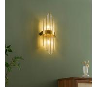 KOSILUM - Applique luxueuse en verre et métal look art déco - Dania - Lumière Blanc Chaud Eclairage Salon Chambre Cuisine Couloir - - - E14 - IP20