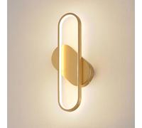 KOSILUM - Applique murale dorée ovale design - Evelia - Lumière Blanc Chaud Eclairage Salon Chambre Cuisine Couloir - - 1361 lm - LED intégrée - IP20