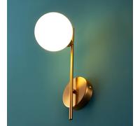 KOSILUM - Applique murale globe en verre blanc look vintage - Neira - Lumière Blanc Chaud Eclairage Salon Chambre Cuisine Couloir - - - G9 - IP20