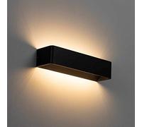 KOSILUM - Applique murale LED 12W compatible avec variateur - noire 37 cm - Quadra - Lumière Blanc Chaud Eclairage Salon Chambre Cuisine Couloir - - 931 lm - LED intégrée - IP20