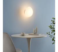 KOSILUM - Applique murale ou petit plafonnier blanc verre opalin - Veglia - Lumière Blanc Chaud Eclairage Salon Chambre Cuisine Couloir - 5W - 604 lm - LED intégrée - IP20